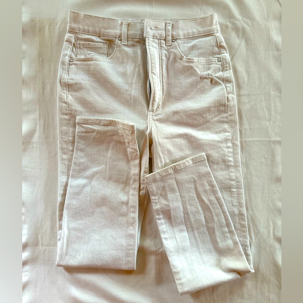 Express High Waisted White Supersoft Skinny Jeans